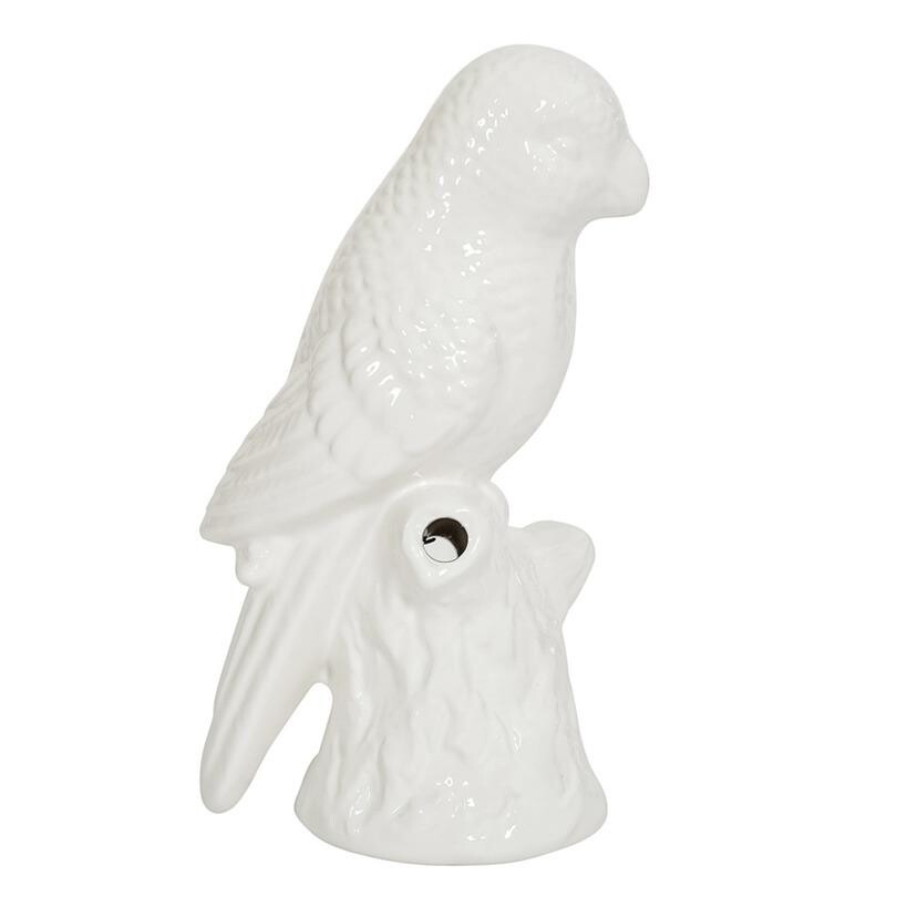 Статуэтка декоративная керамическая 26 см белая &quot;Говорящий попугайчик&quot;
