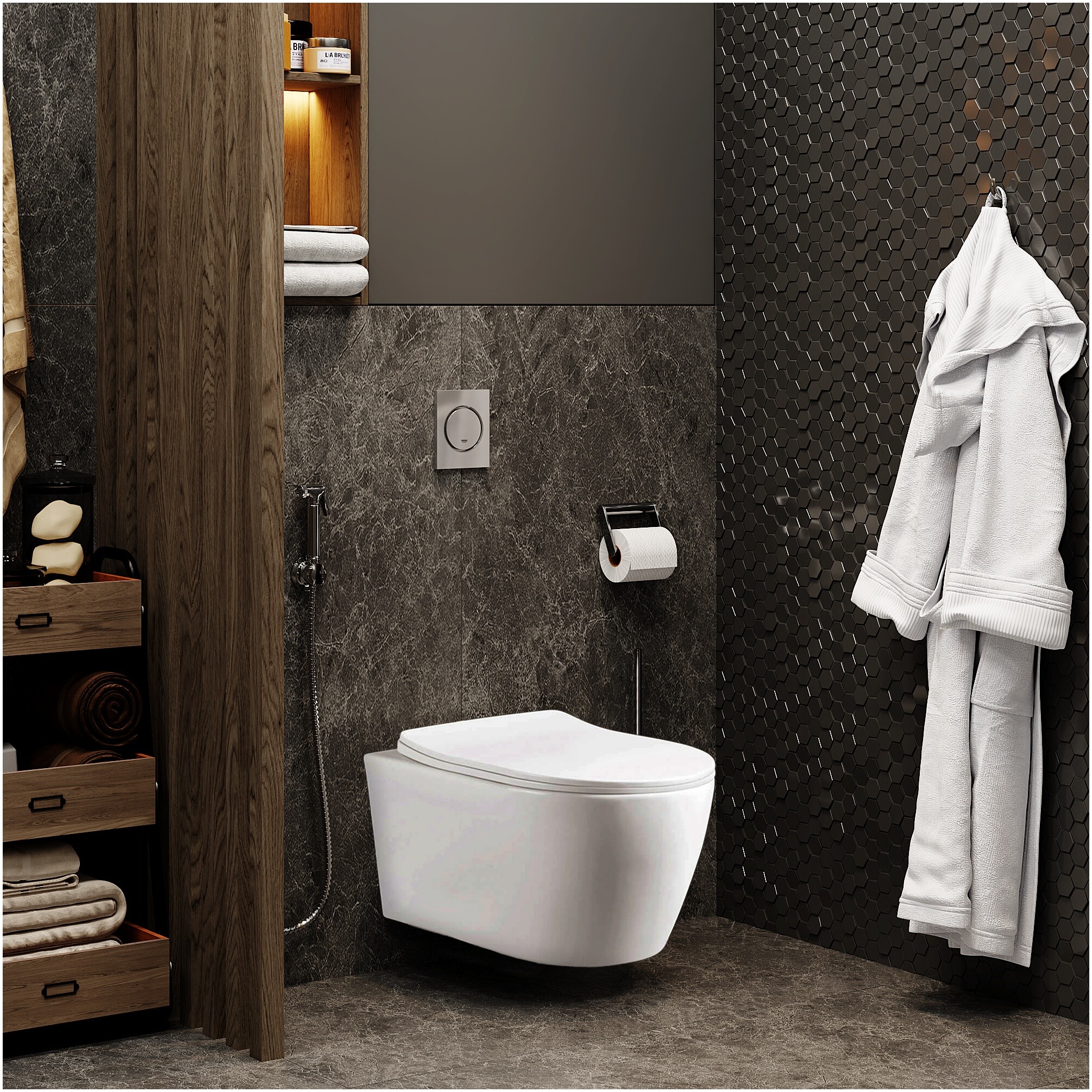 Унитаз подвесной безободковый с микролифтом белый Cerutti SPA Sella UF CT10362