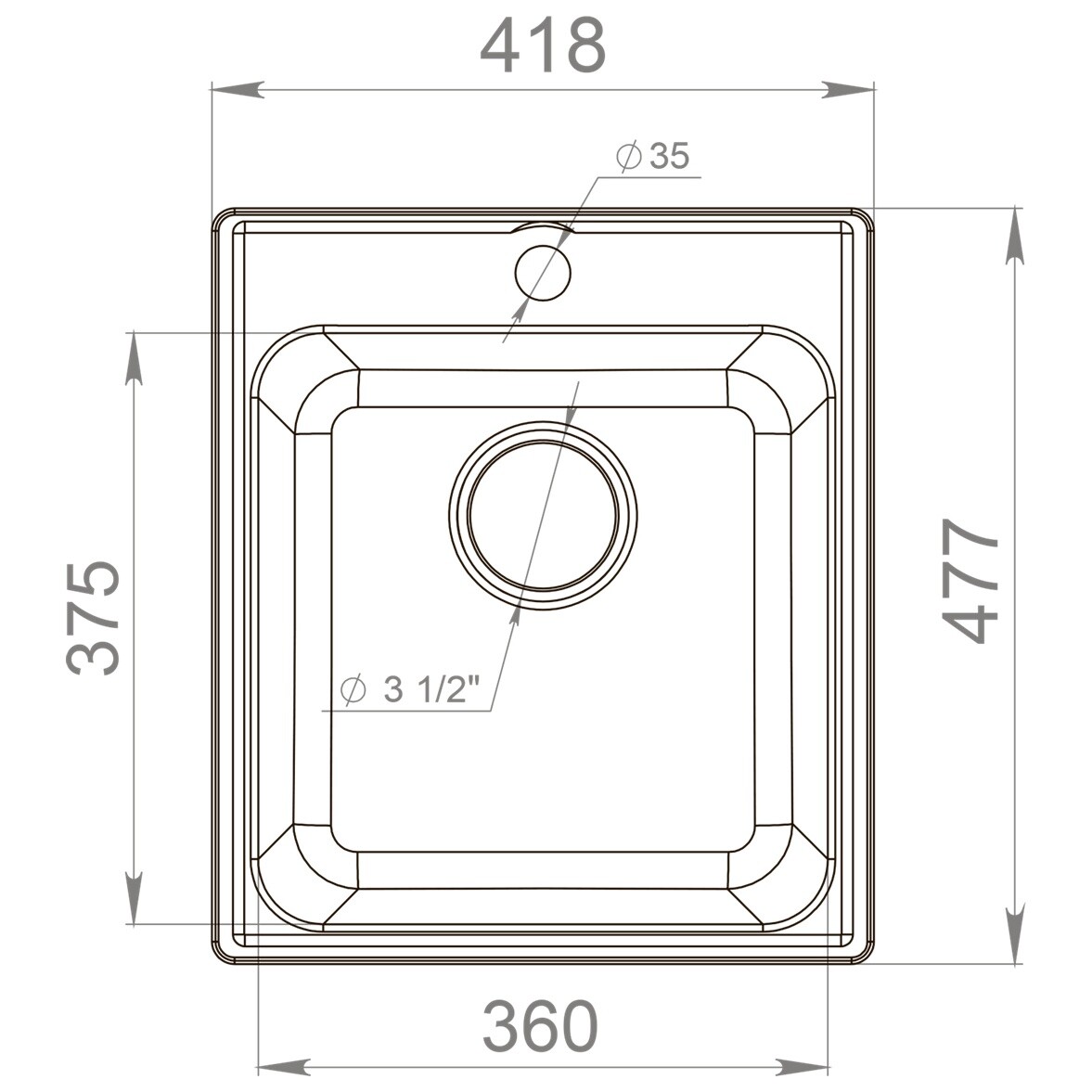 Мойка кухонная серая Reflection Quadra RF0243GR - изображение 5