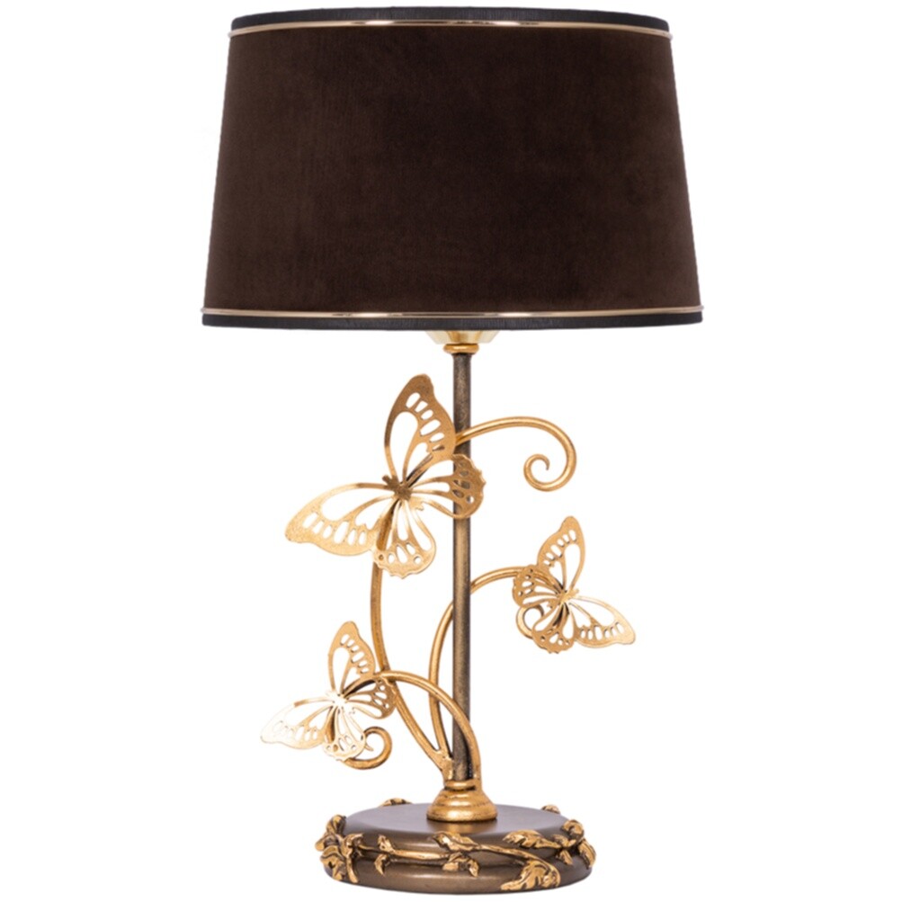 Лампа настольная с абажуром бронза, коричневая &quot;Бабочка. Эир Амбер&quot;