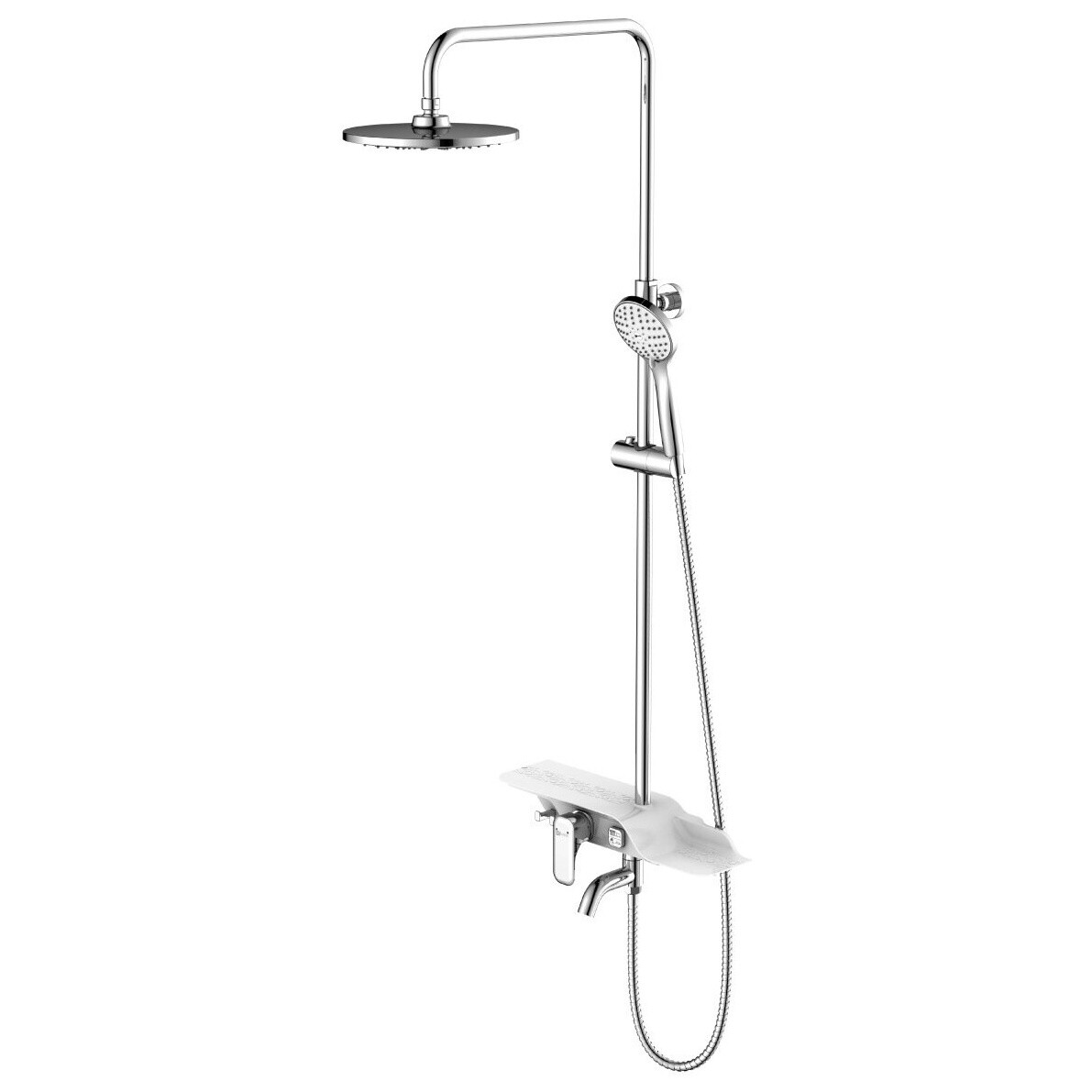 Душевая стойка с держателем и смесителем хром Lemark Tropic LM7003C