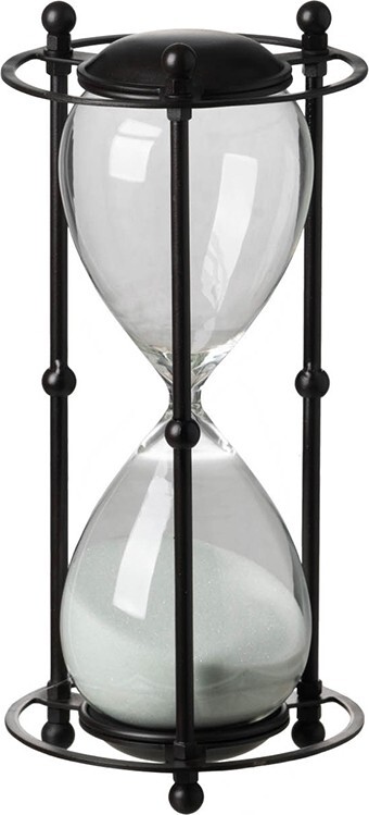 Часы песочные декоративные на 60 минут черные, белые 44360-WHIT