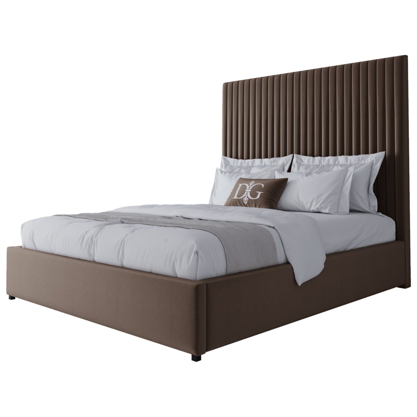 Кровать двуспальная 160х200 коричневая Mora