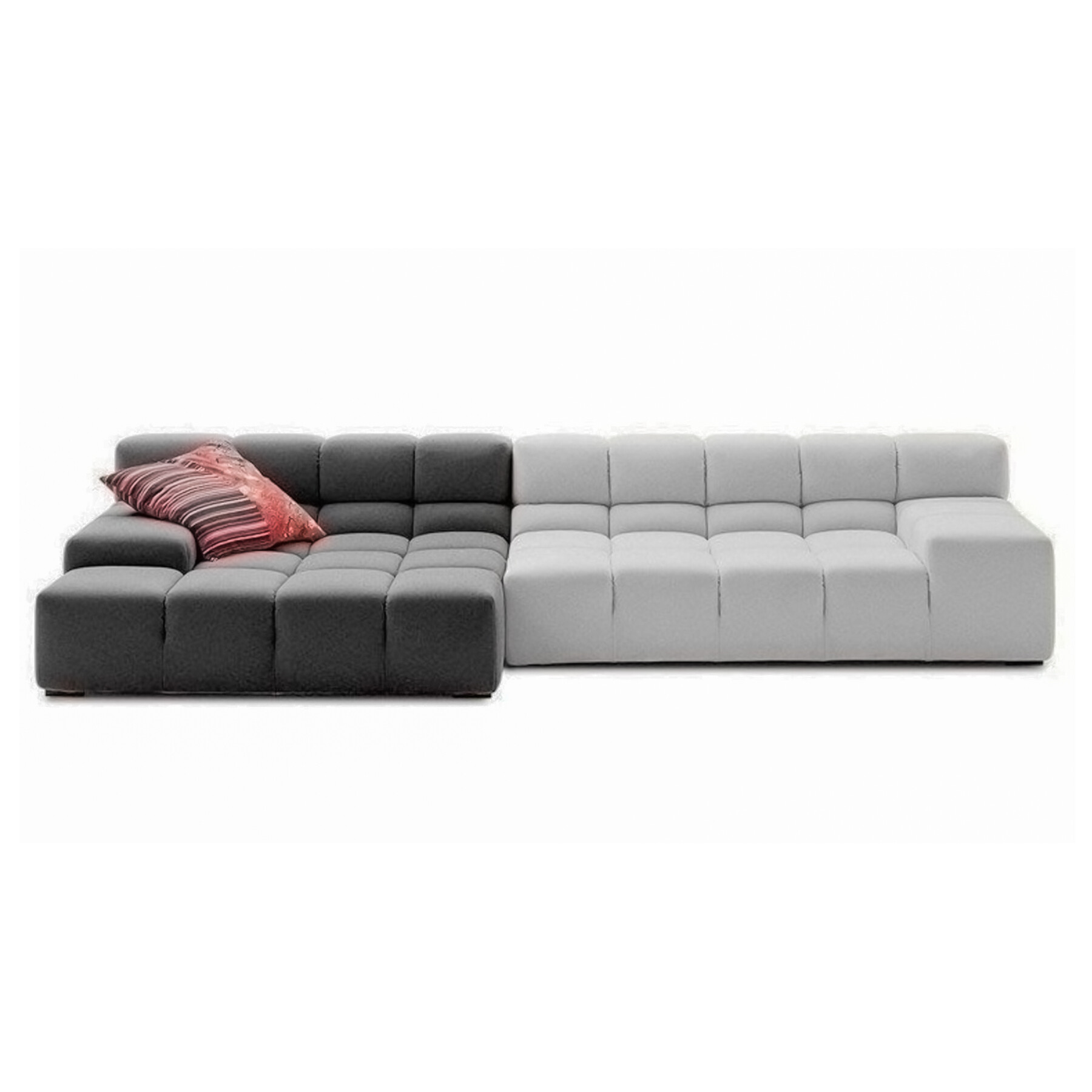 Диван Tufty-Time Sofa угловой серый с белым