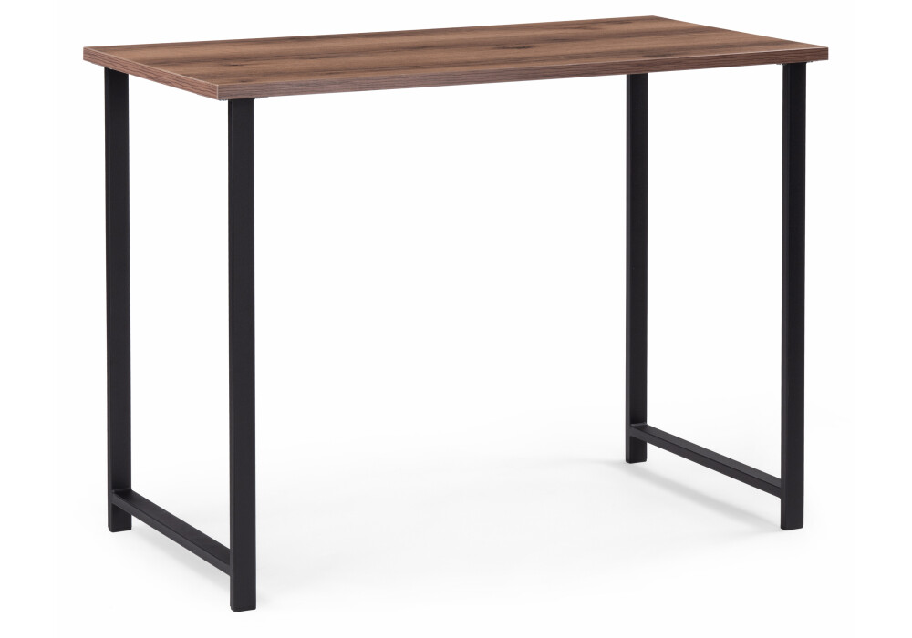 Барный стол с деревянной столешницей 120х50х90 дуб делано темный, черный &quot;Дилан Лофт&quot;