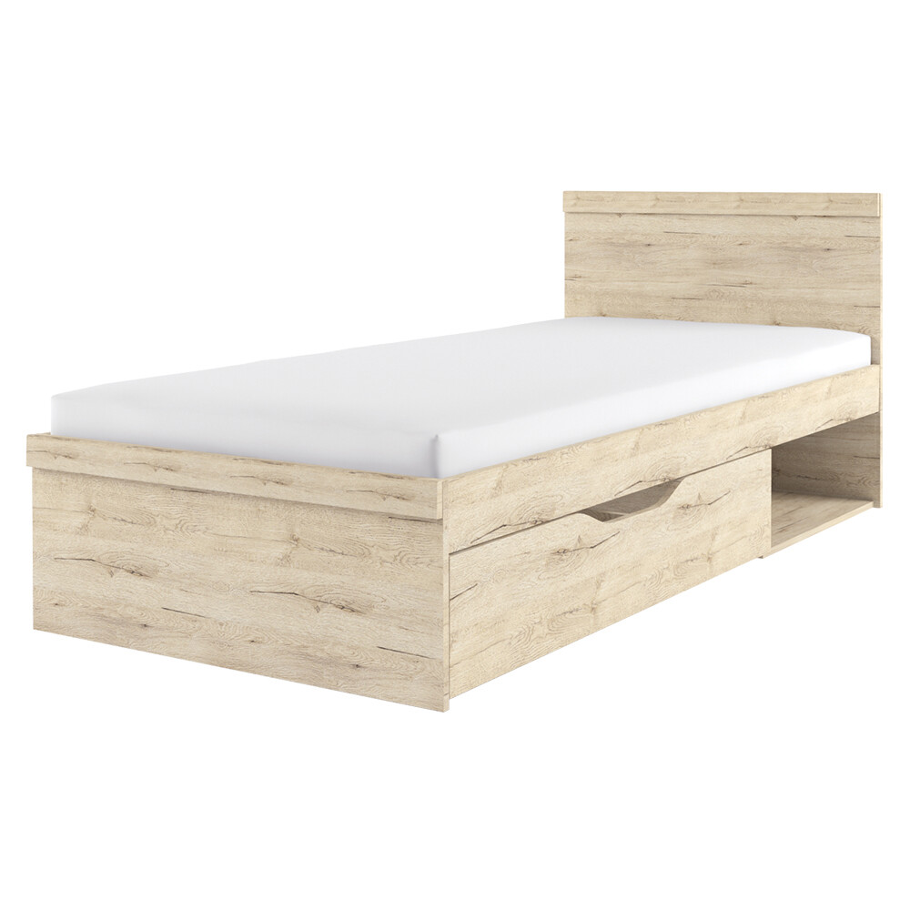 Кровать односпальная с ящиком 90х200 см дуб санремо OSKAR