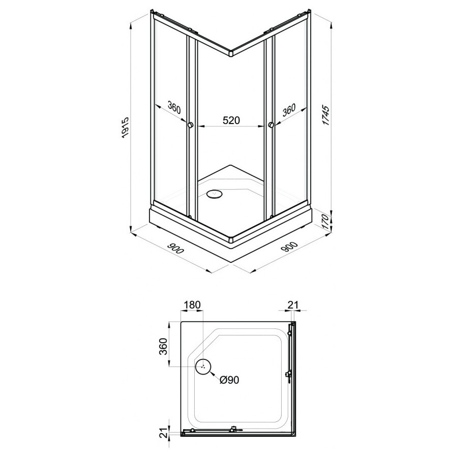 Душевой уголок 90х90 см белый, прозрачный Triton "Вельвет-К" Щ0000061815 - изображение 7