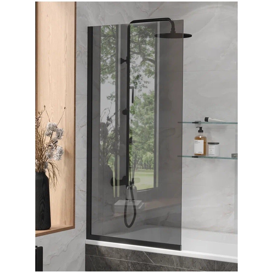 Шторка на ванну 140х70 см тонированное стекло, черная Reflexion RX14070TBL-06 - изображение 7