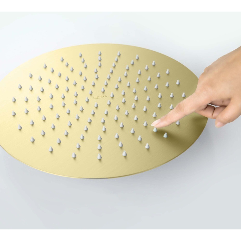 Лейка для верхнего душа круглая 30 см золотая Aquatek AQ2075BG - изображение 5