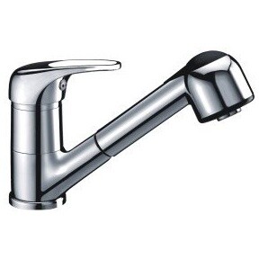 Смеситель для кухни из латуни хром с выдвижной лейкой Wasserkraft 6365