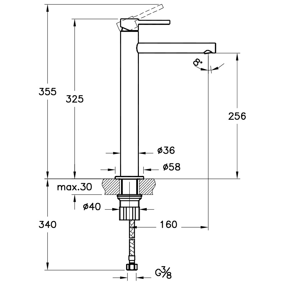 Смеситель для раковины однорычажный медный Vitra Origin A4255826 - изображение 4