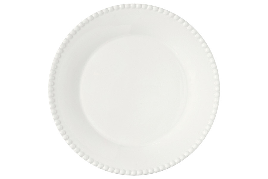 Тарелка фарфоровая обеденная 26 см белая Tiffany