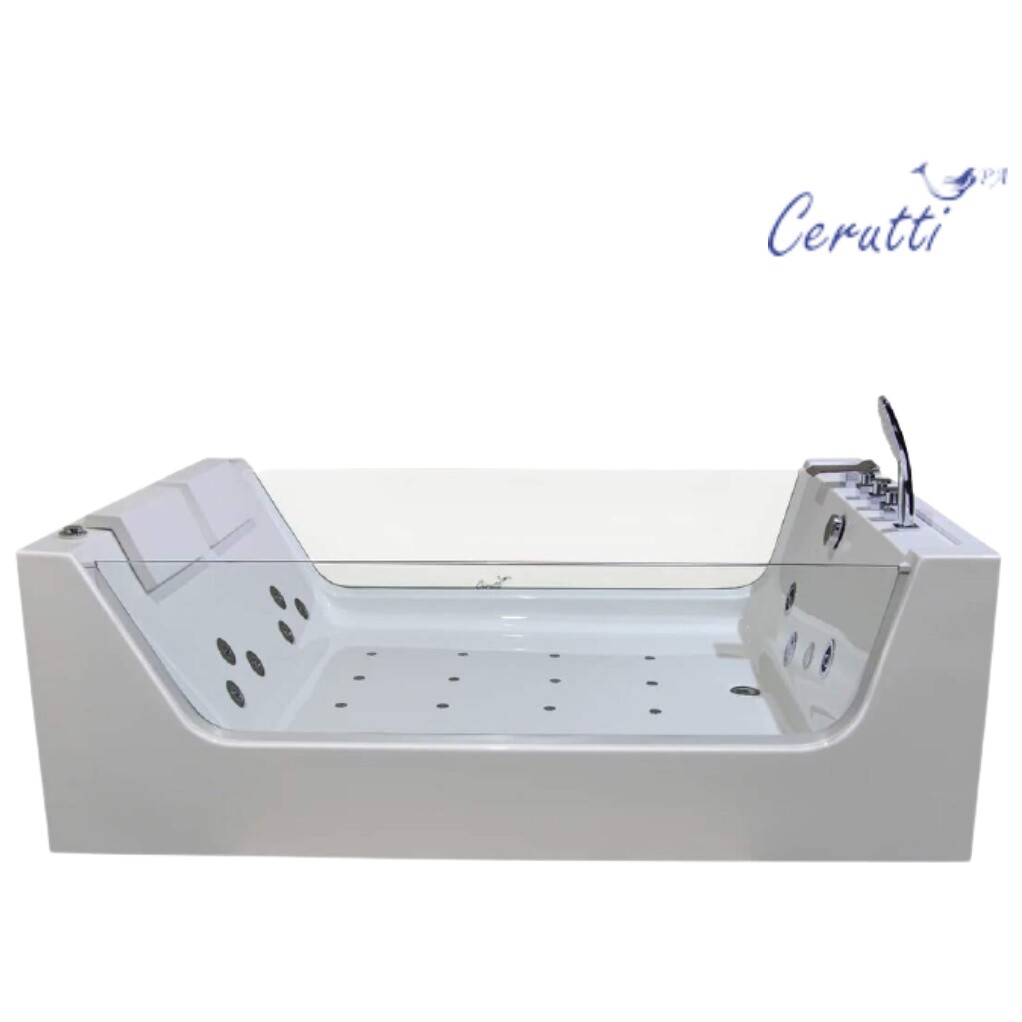 Ванна акриловая гидромассажная со смесителем и пультом прямоугольная белая Cerutti SPA C-454 - изображение 7