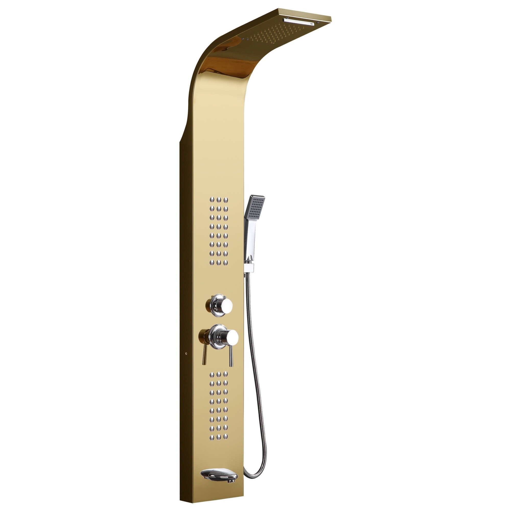 Душевая панель с гидромассажем золотая Ceruttispa CELIA G CT10404