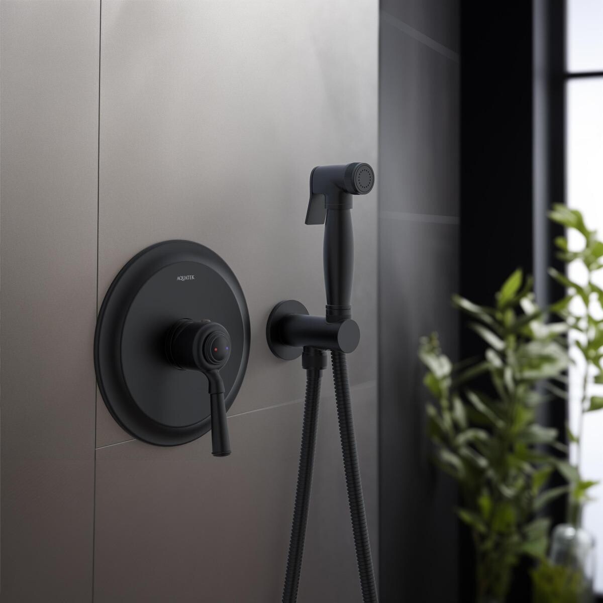 Гигиенический душ со смесителем черный Aquatek "Классик" AQ1519MB - изображение 6