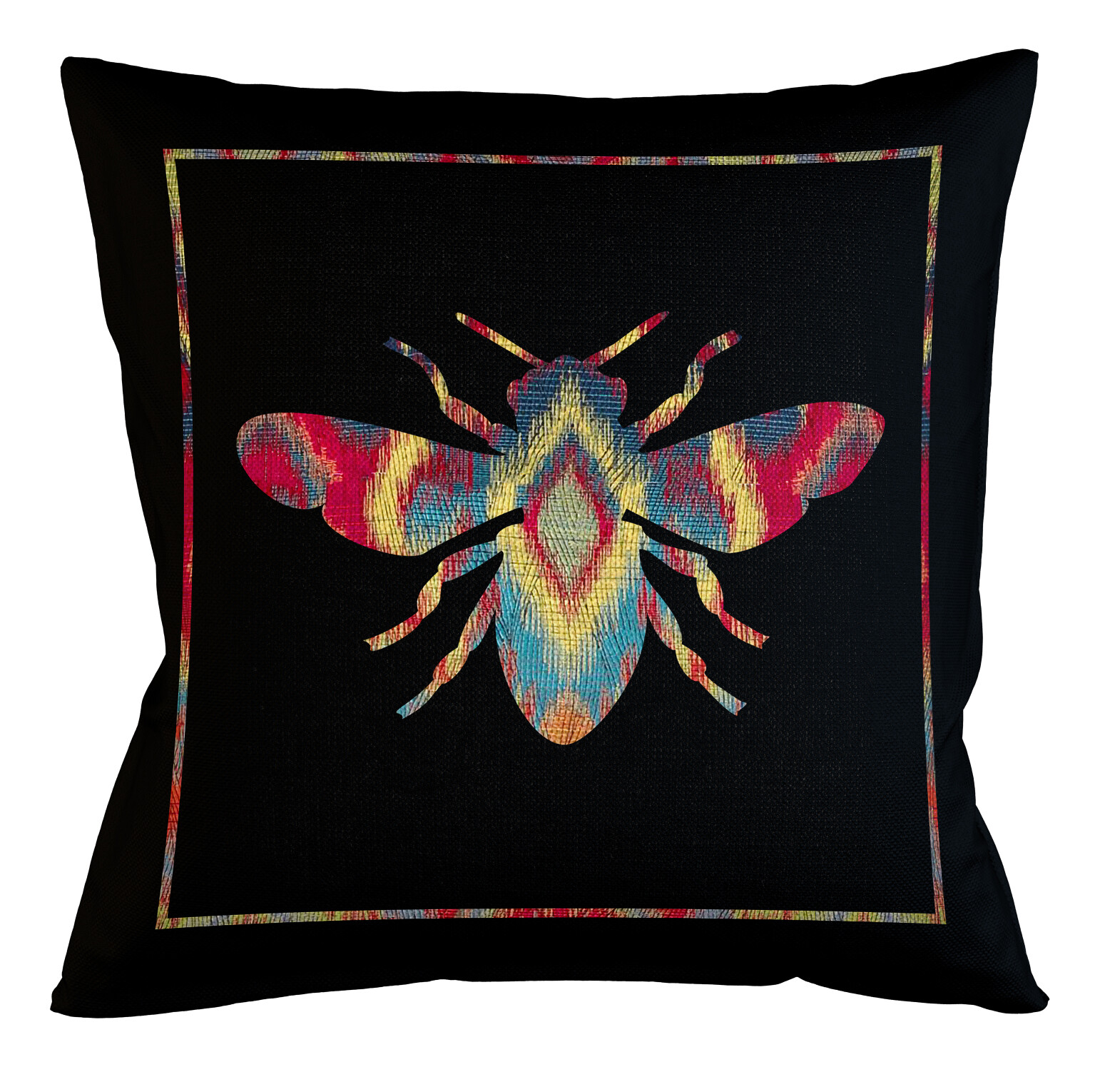 Декоративная подушка квадратная 45х45 см черная &quot;Пчела Аврора&quot;