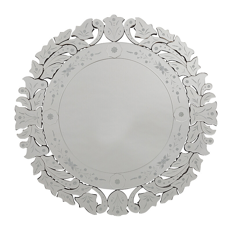 Зеркало круглое венецианское в фигурной раме диаметр 80 см Vendita
