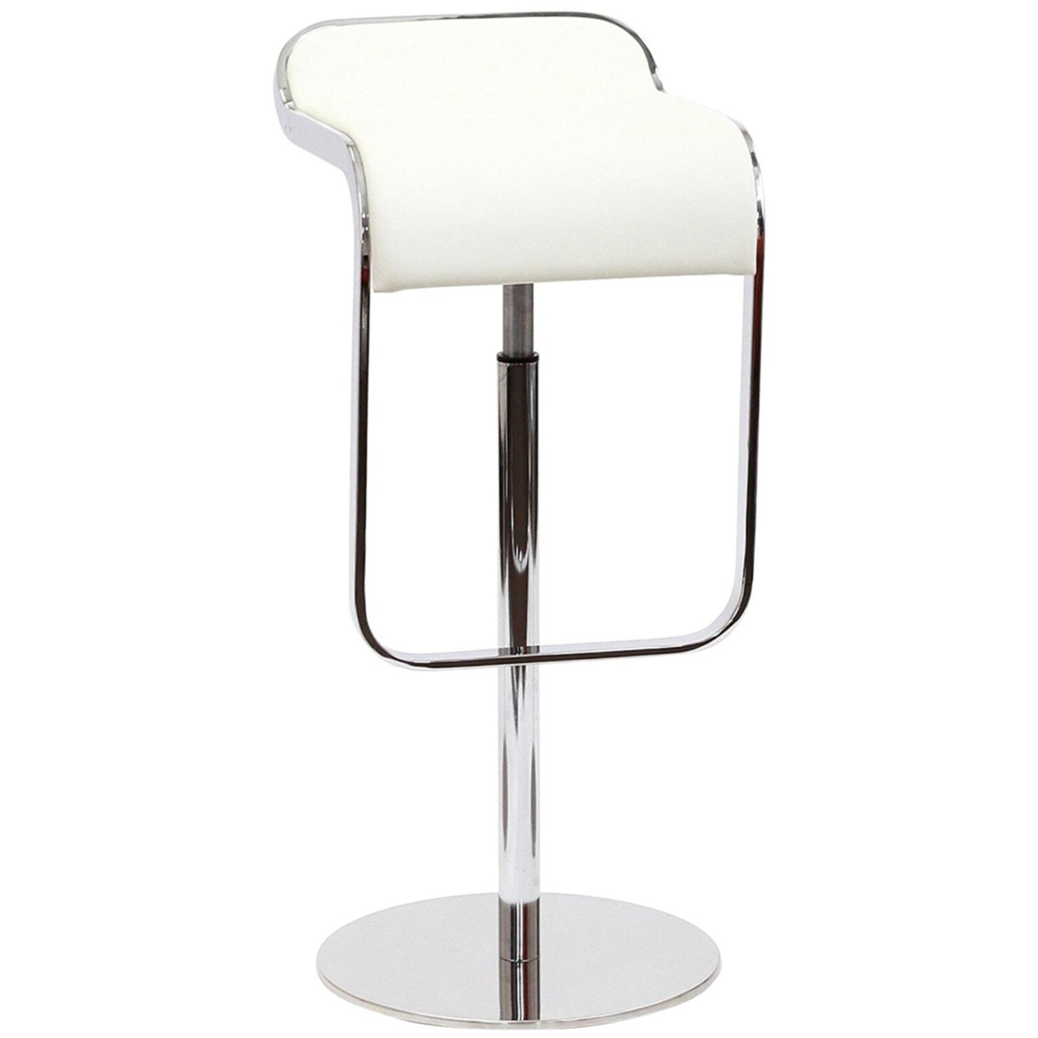 Барный стул белая кожа LEM Style Piston Stool