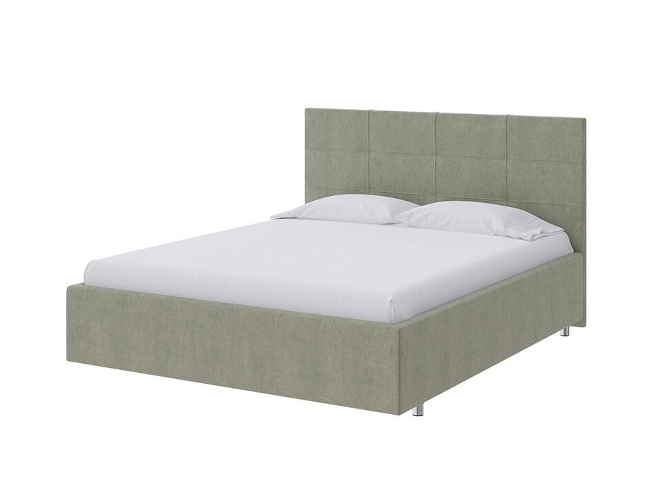 Кровать двуспальная велюровая оливковая 160x200 см Neo
