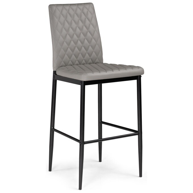 Полубарный стул на металлических ножках серый, черный Teon