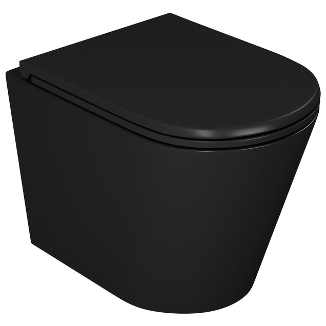Унитаз подвесной безободковый черный D&K Venice DT1026025