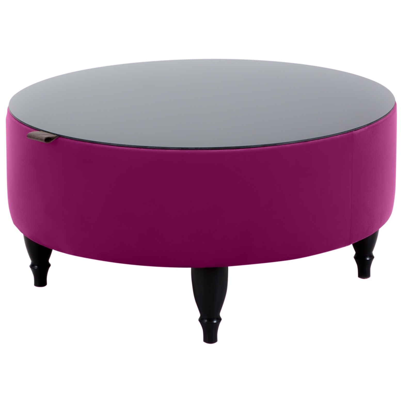 Журнальный столик со стеклянной столешницей и черными деревянными ножками 72 см фиолетовый Italia