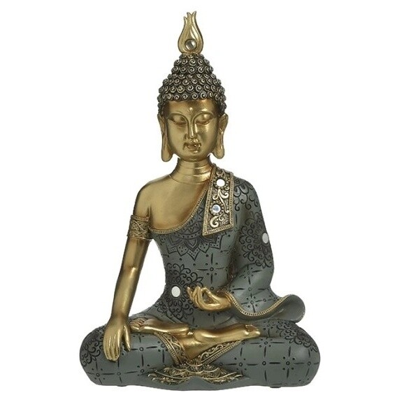 Статуэтка из полистоуна 34х22 см золотая, серая Buddha 111978
