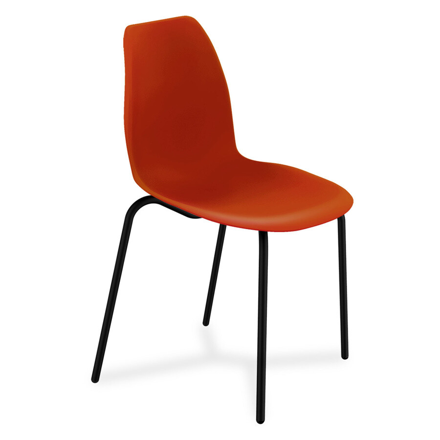 Штабелируемый стул пластиковый на металлических ножках красный, чёрный муар SHT-ST29-S130 HD