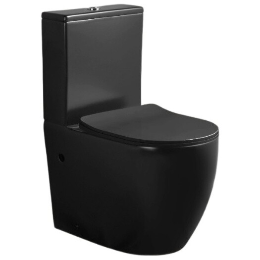 Унитаз напольный фарфоровый с сиденьем микролифт черный матовый Cerutti SPA Orlter MB CT9866