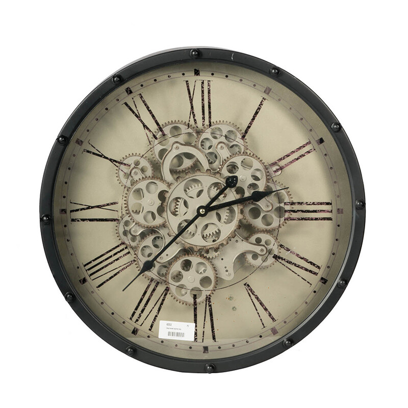 Часы настенные круглые в чёрной раме 46 см Glasar