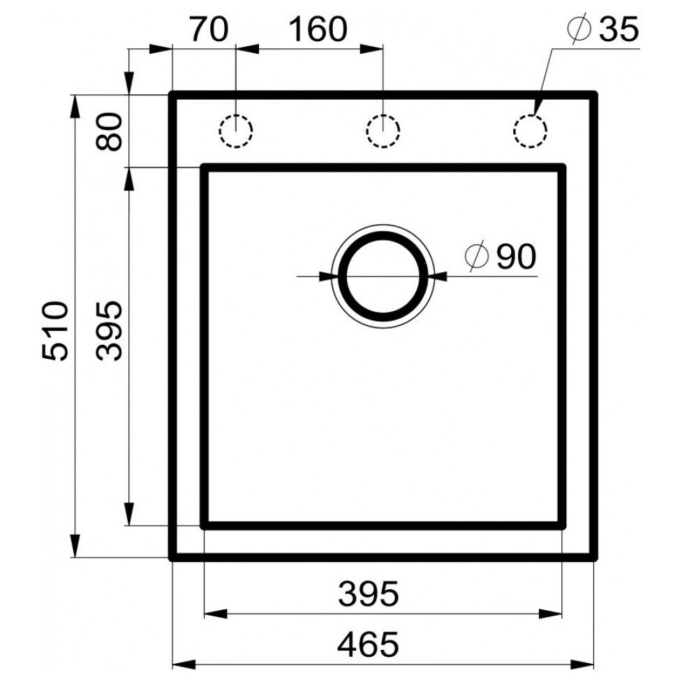Мойка кухонная черная матовая Milacio Murcia 46 Cuarzo MC.77031 - изображение 6