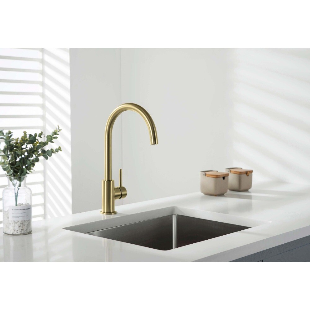 Смеситель для кухни однорычажный золотой Aquatek "Европа" AQ1382BG - изображение 4