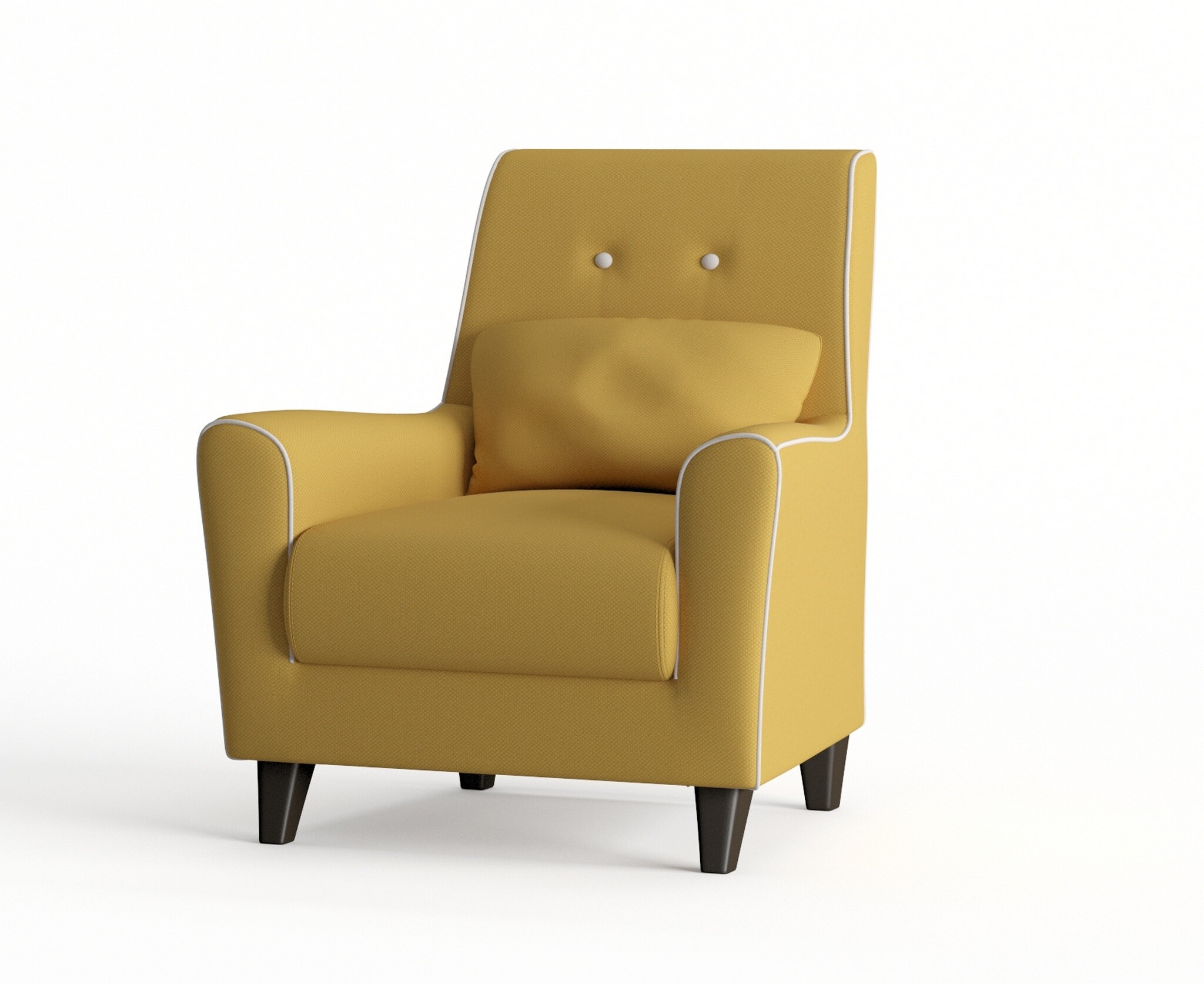 Кресло с мягкими подлокотниками на ножках max желтое &quot;Френсис&quot;