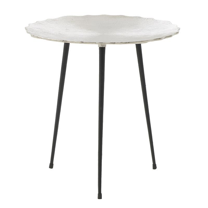 Кофейный столик алюминиевый 56х55 см серебристый 