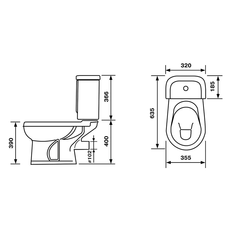 Унитаз напольный фарфоровый синий Оскольская керамика "Ирида Стандарт" 40355130402 - изображение 4