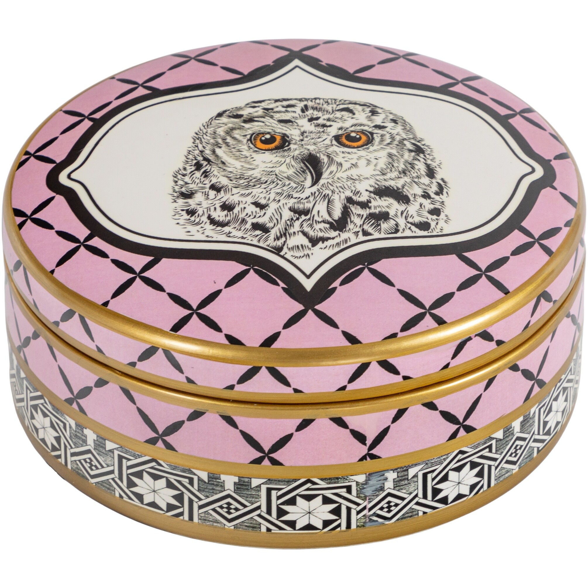Шкатулка керамическая круглая 8х18 см розовая
