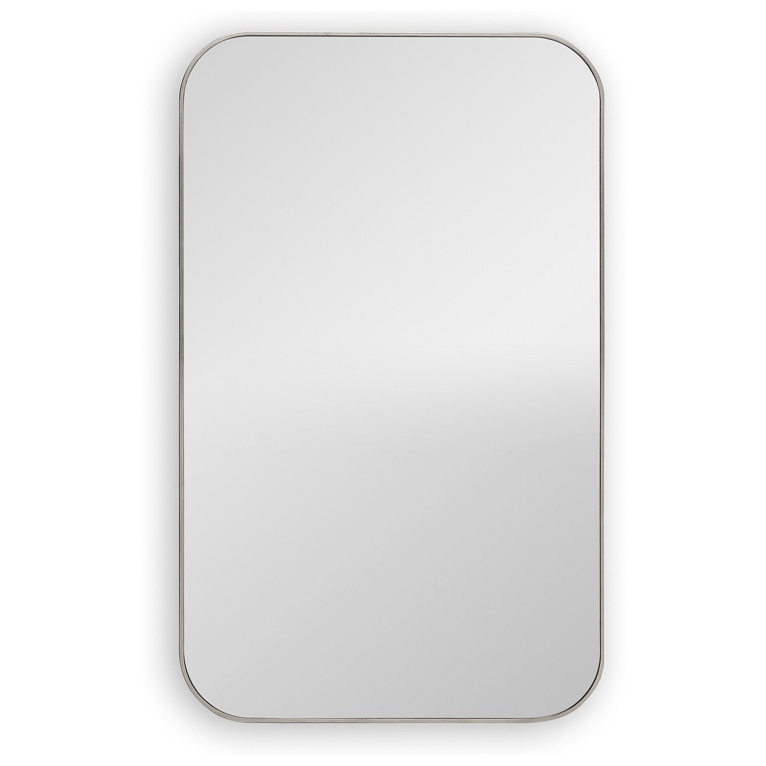 Зеркало настенное прямоугольное в тонкой раме серебро Smart M Silver Smal
