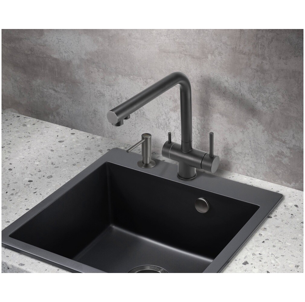 Смеситель для кухни однорычажный с краном для питьевой воды черный Milacio Ultra MCU.558.TB - изображение 5