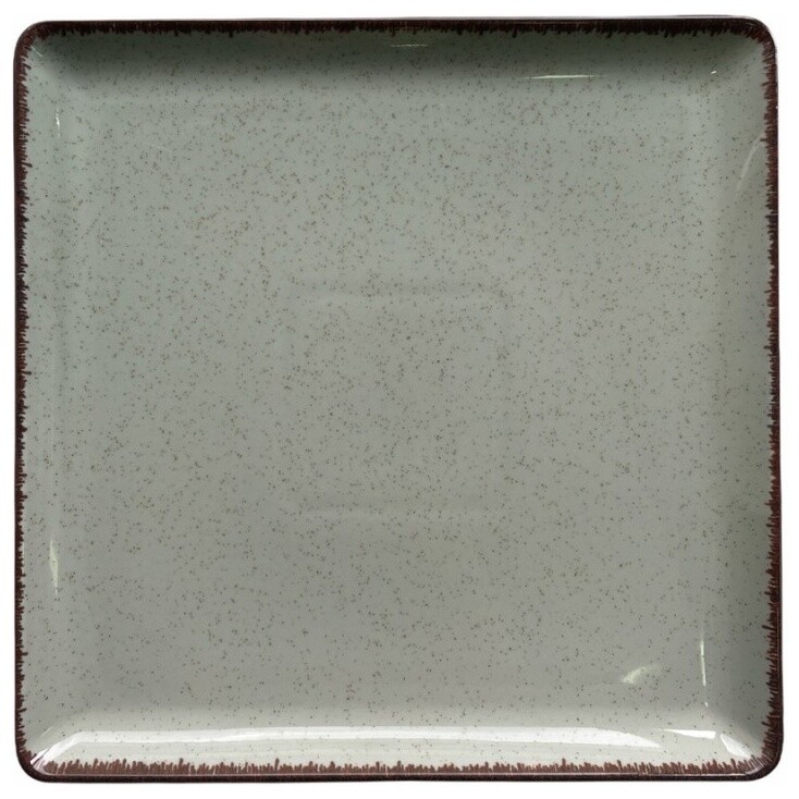 Тарелка фарфоровая квадратная 27х27 см мятная Pearl