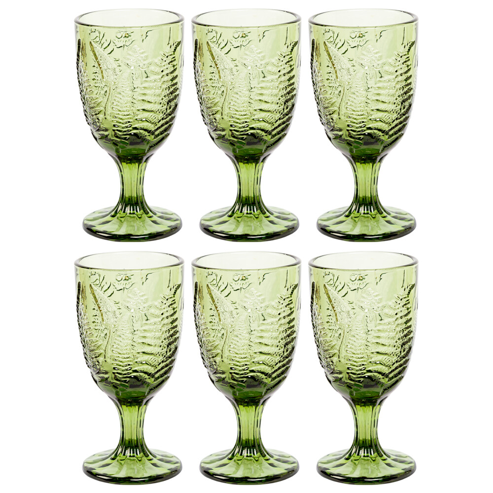 Набор бокалов из 6 штук стеклянный зеленый «Эльза»