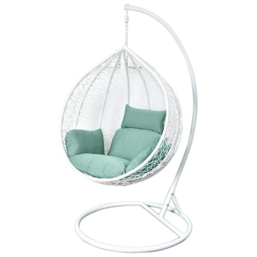 Кресло-кокон подвесное из искусственного ротанга 65 см белое  White&Green