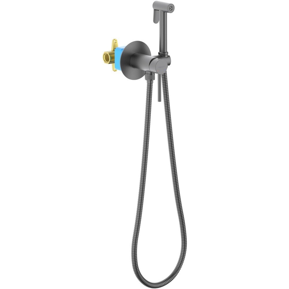 Гигиенический душ со встраиваемым смесителем черный хром Aquatek &quot;Европа&quot; AQ1021BGM