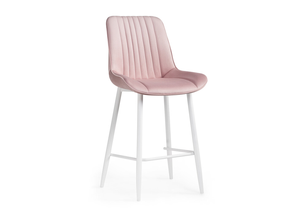 Полубарный стул с мягким сиденьем розовый, белый &quot;Седа&quot;