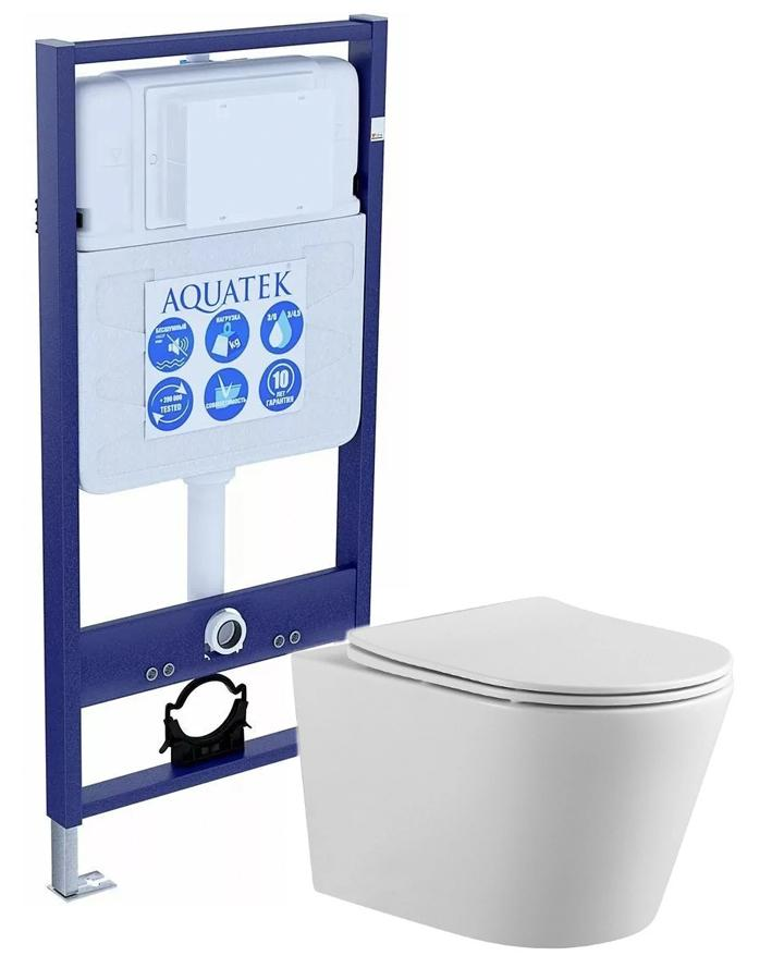 Унитаз подвесной белый Aquatek &quot;Вега&quot; AQ1905-00 с инсталляцией Standard INS-0000012
