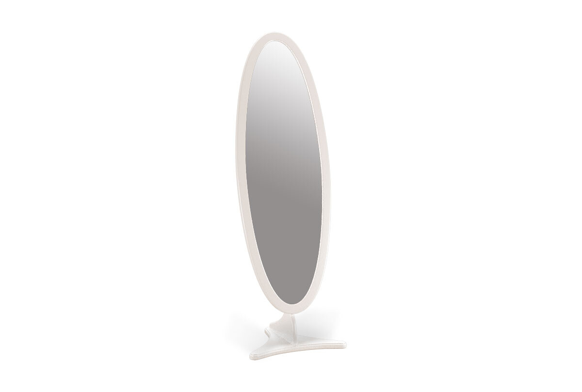 Зеркало овальное напольное айвори, белая патина Fleuron