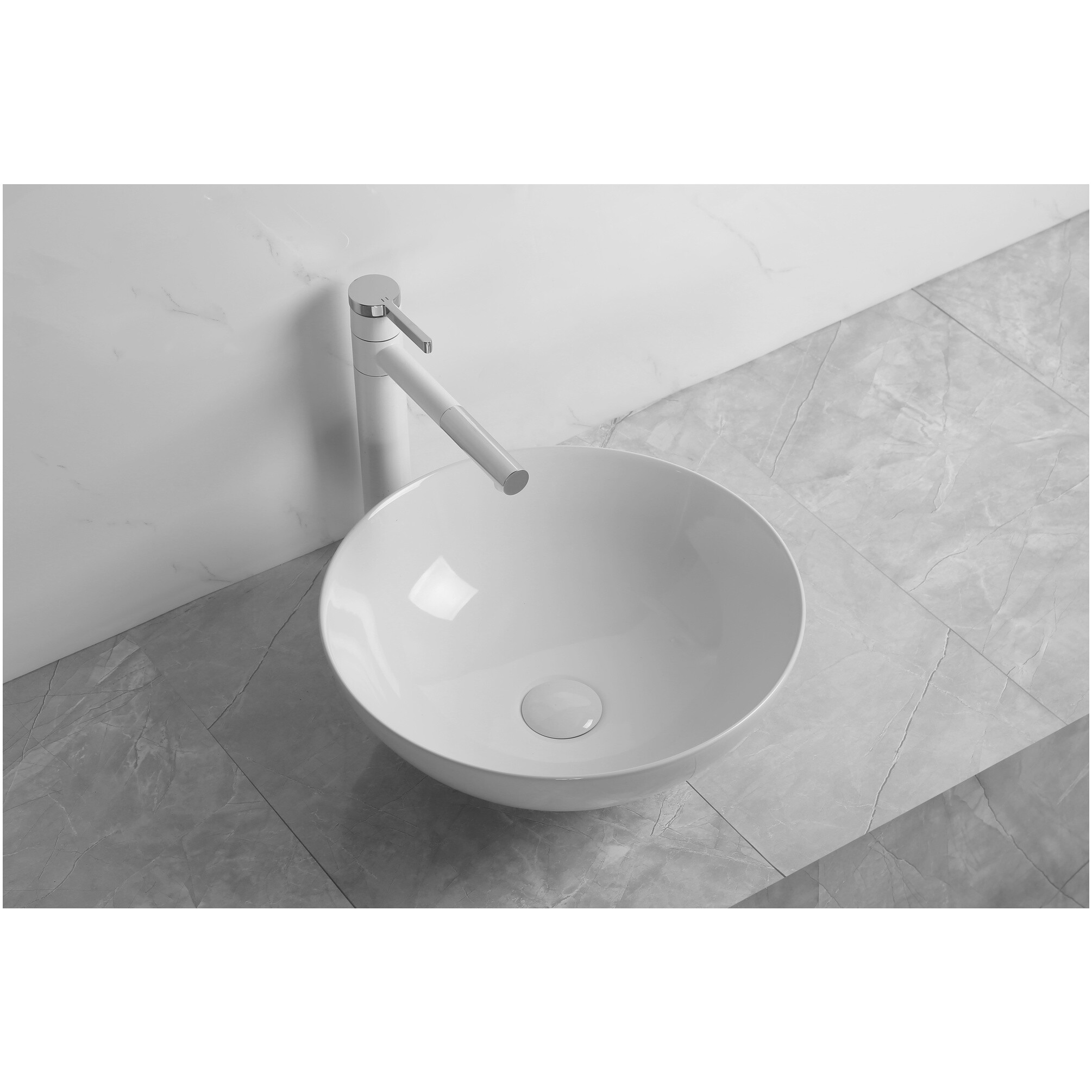 Раковина накладная круглая 40 см белая Cerutti SPA CR3301GW
