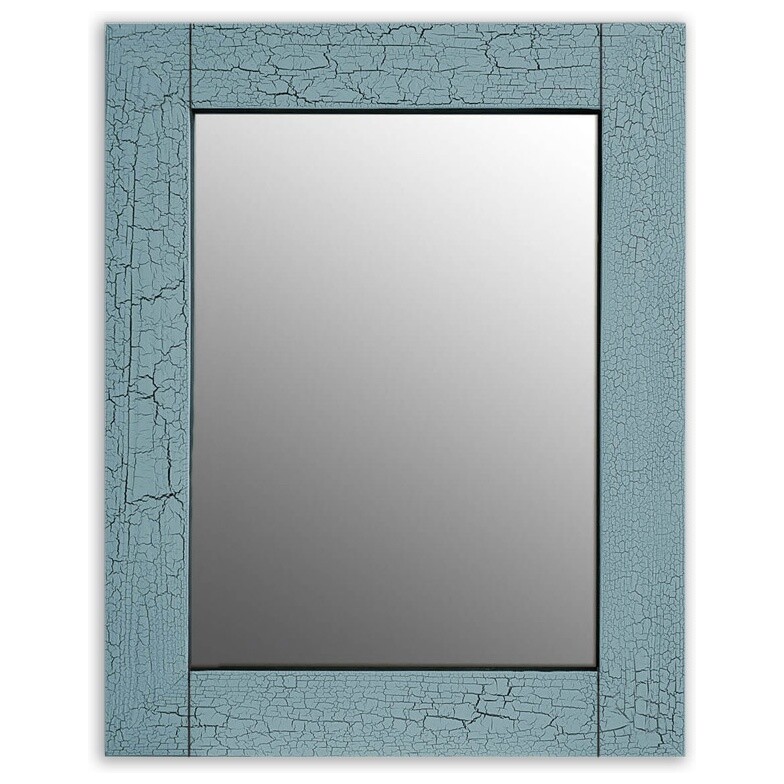 Зеркало настенное прямоугольное 50х65 см голубое &quot;Кракелюр Голубой&quot;