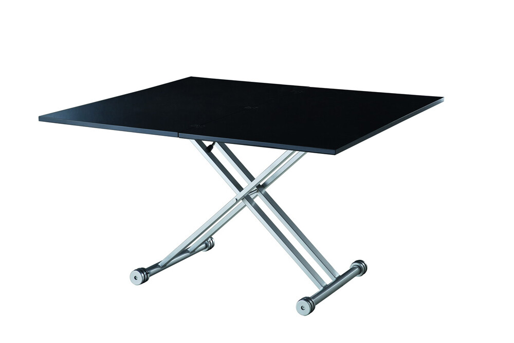 Обеденный стол раздвижной черный 60-120 см Gossamer