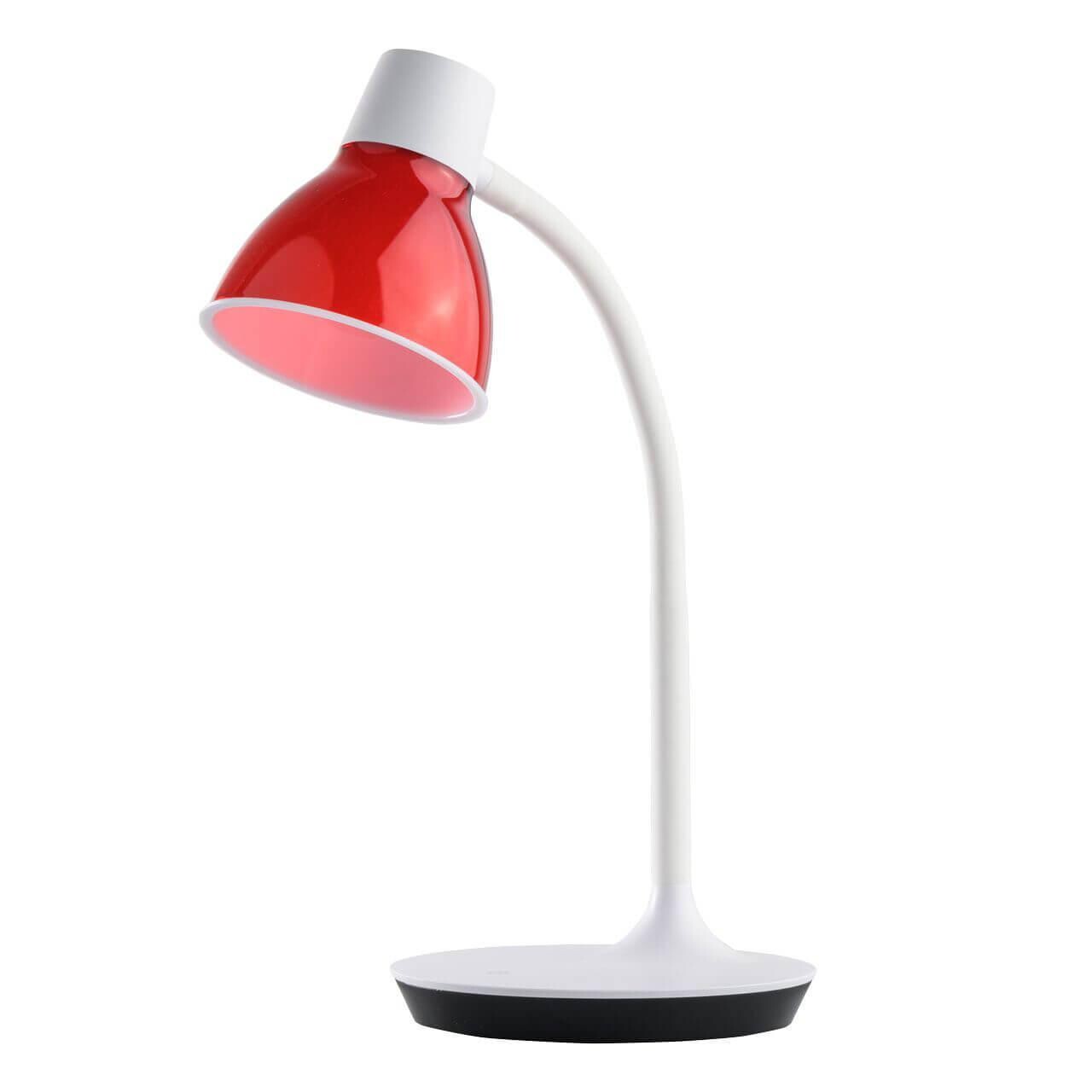 Настольная лампа белая с красным плафоном &quot;Ракурс&quot; 631036201