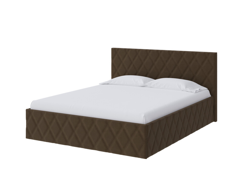 Кровать двуспальная 180х190 см светло-коричневая Fresco